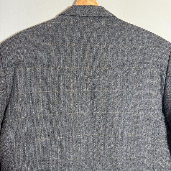 Circle S Western Plaid Wool Sport Coat Dinner Jacket Blazer Men 44R Brown Cowboy - Picture 10 of 14